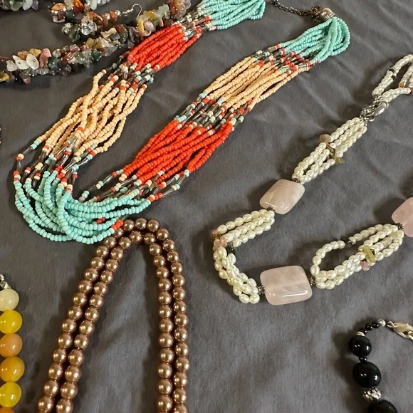 Jewelry mystery Box lot re-seller lot costume fashion semi-precious 11 pieces + - Picture 11 of 17